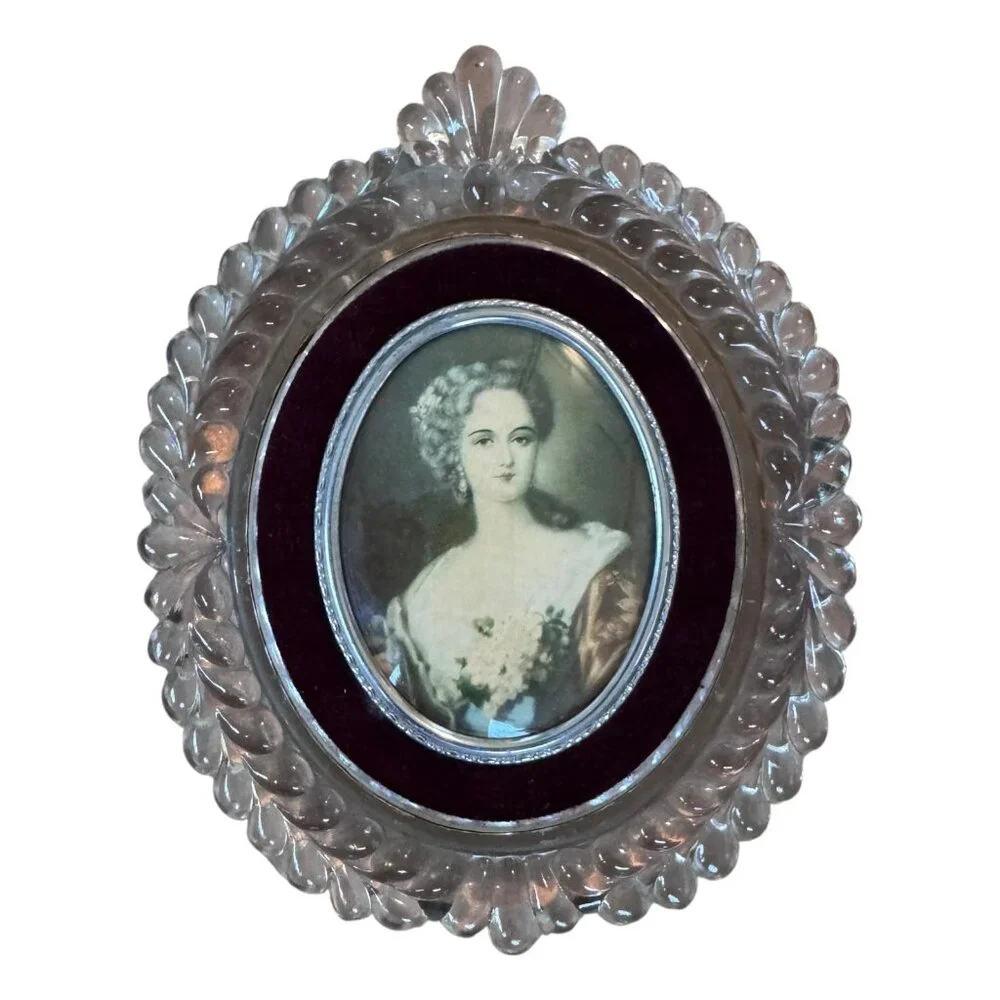 Antique Set Cameo Creation‎ Mme Lambert Morigney & Lady Dower Glass Framed Glass